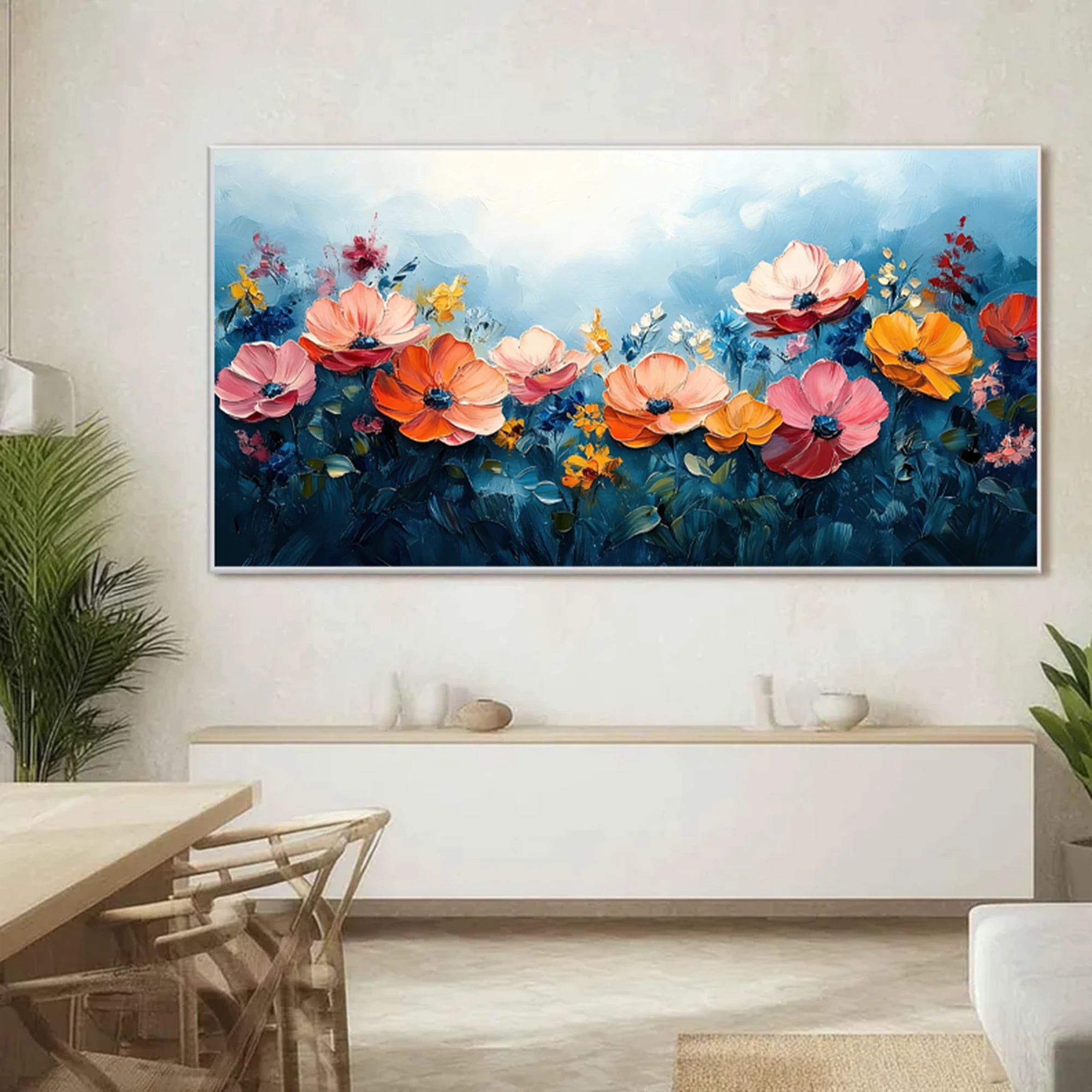 Colorful Floral Impasto Textured Oil Painting #FT510
