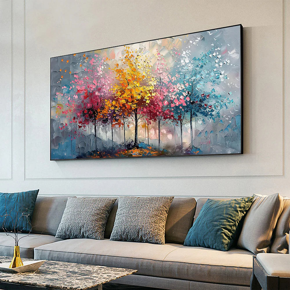 Vibrant Colorful Tree Oil Painting #FT515