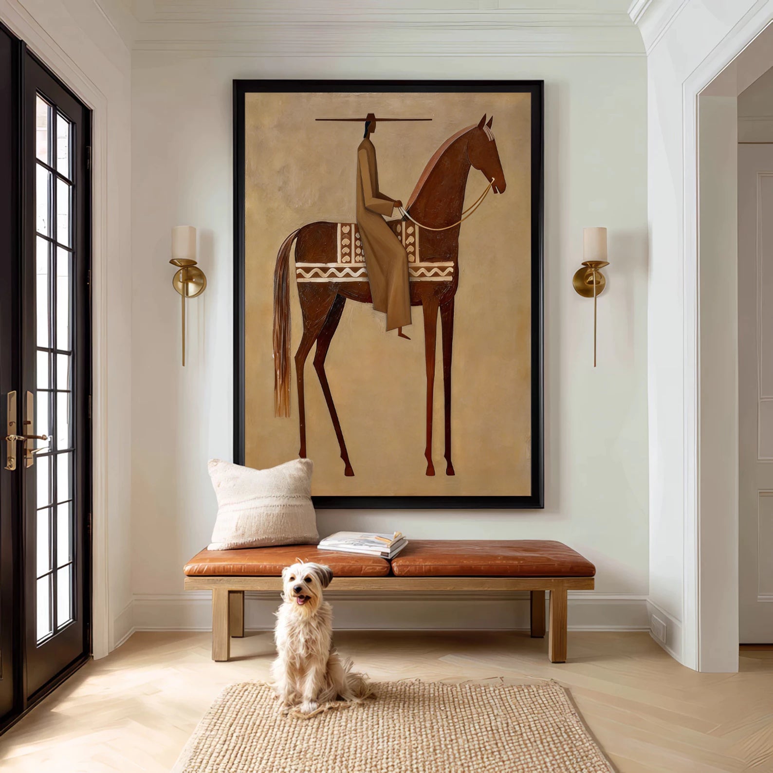 Vintage Equestrian Horse Rider Painting #AB562
