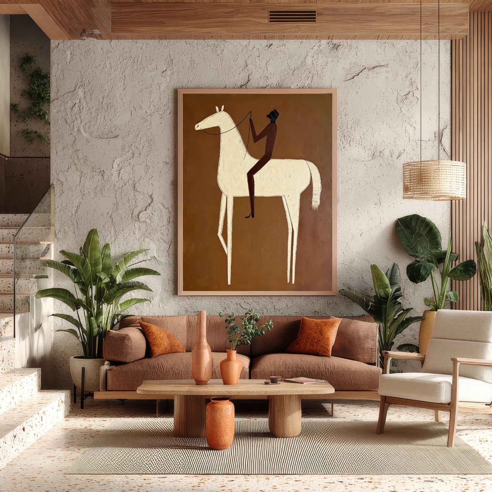 Minimalist Horse Rider Wall Art #AB558
