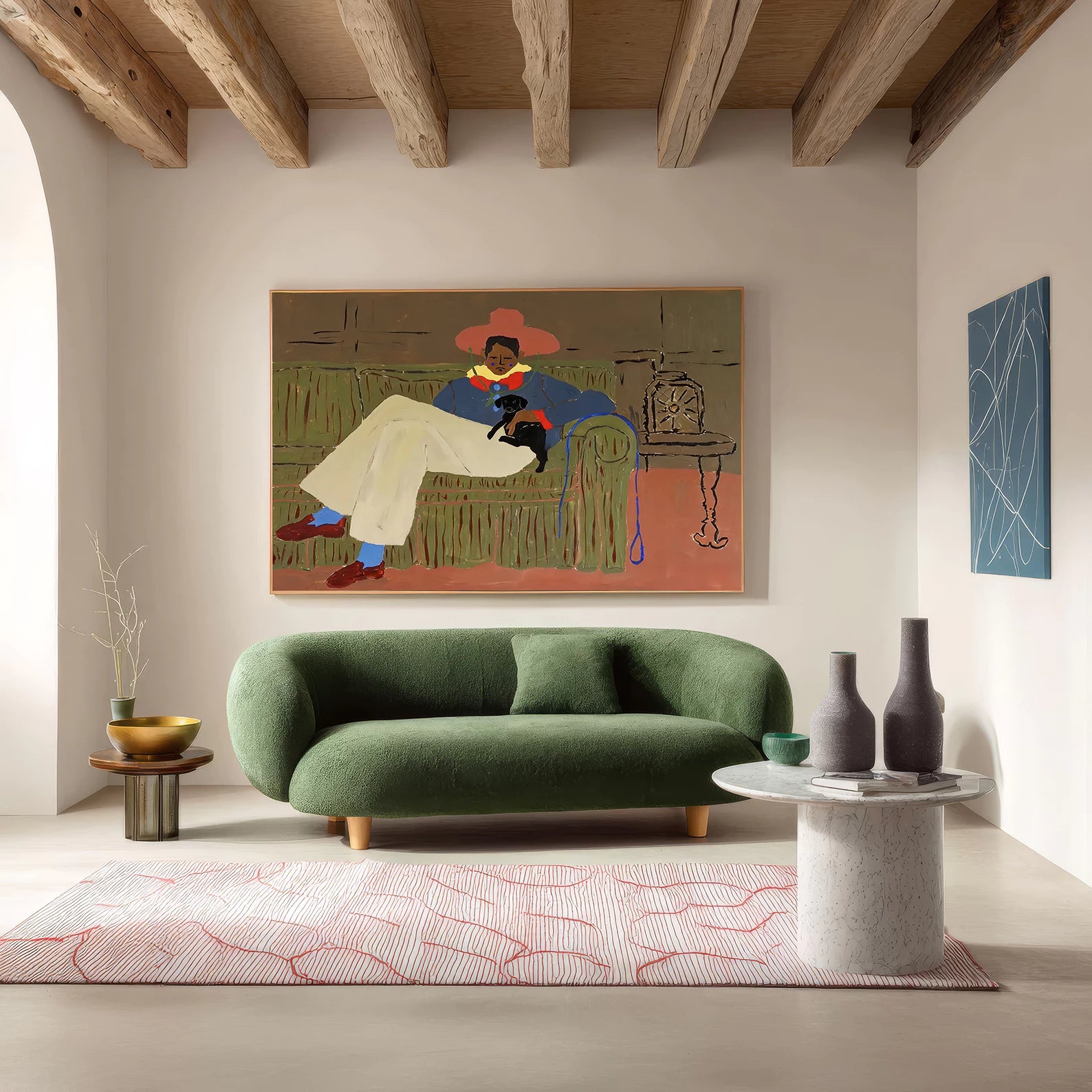 Vibrant Man & Dog Wall Art #AB612