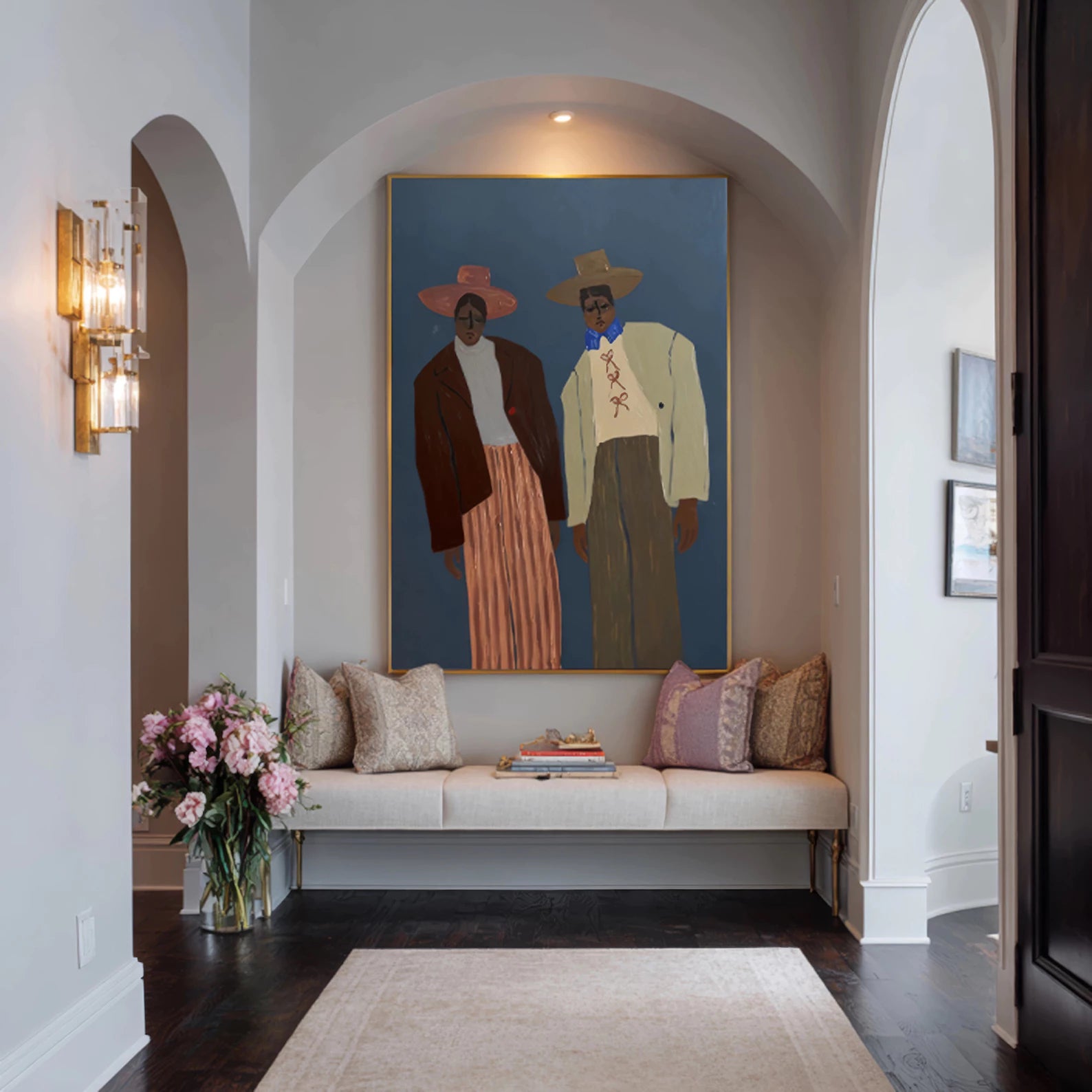 Expressive Cowboy Figures Contemporary Wall Ar #AB553