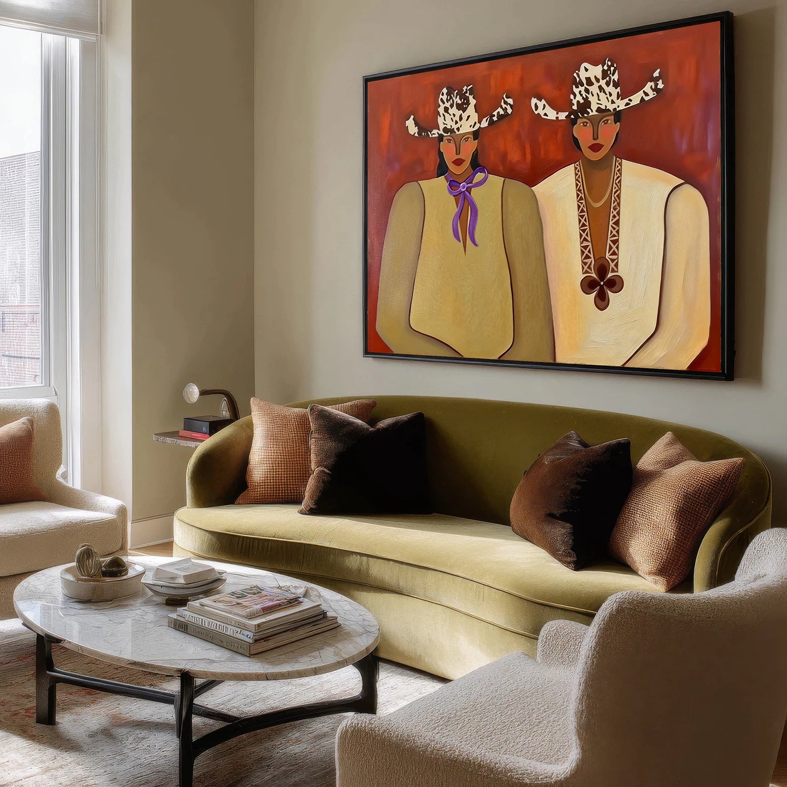Cowgirls Portrait Art Print #AB613