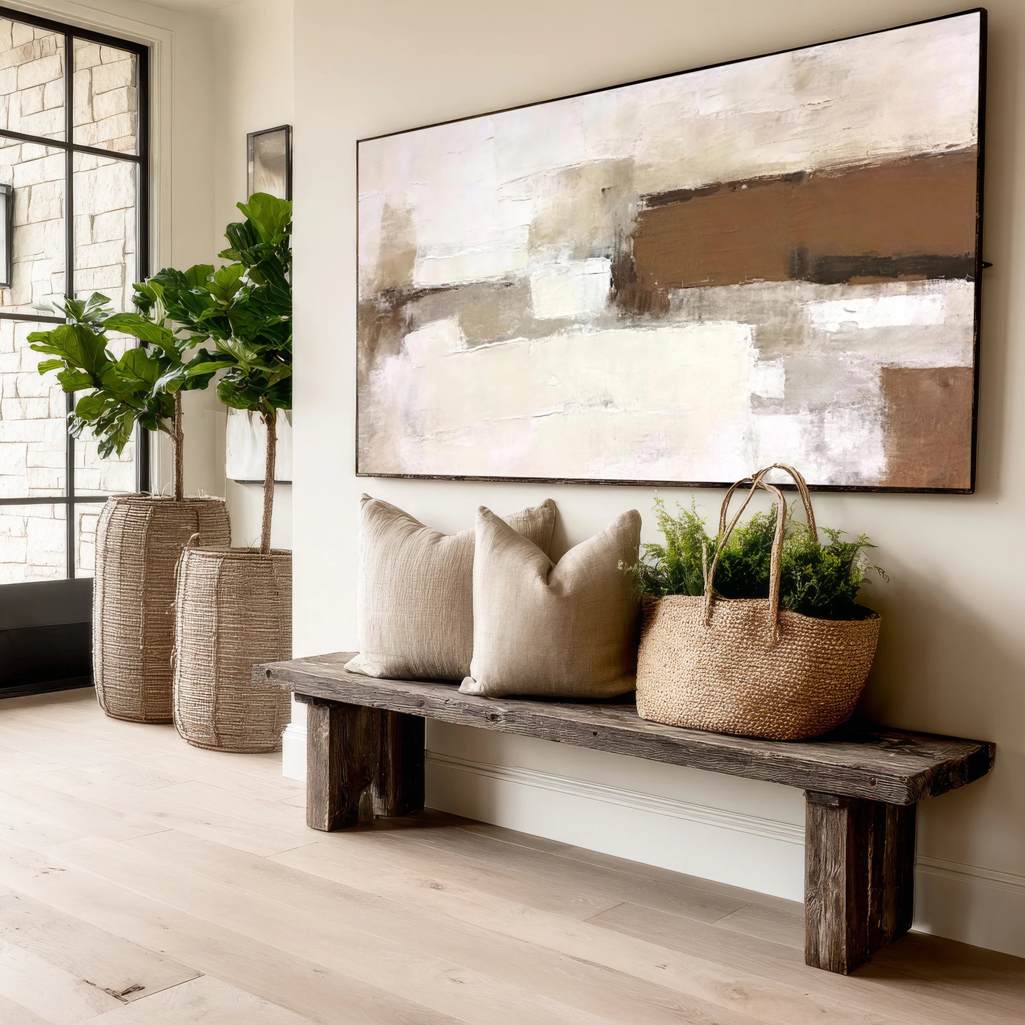 Earthy Tones Wabi-Sabi Textured Oil Painting #WA61