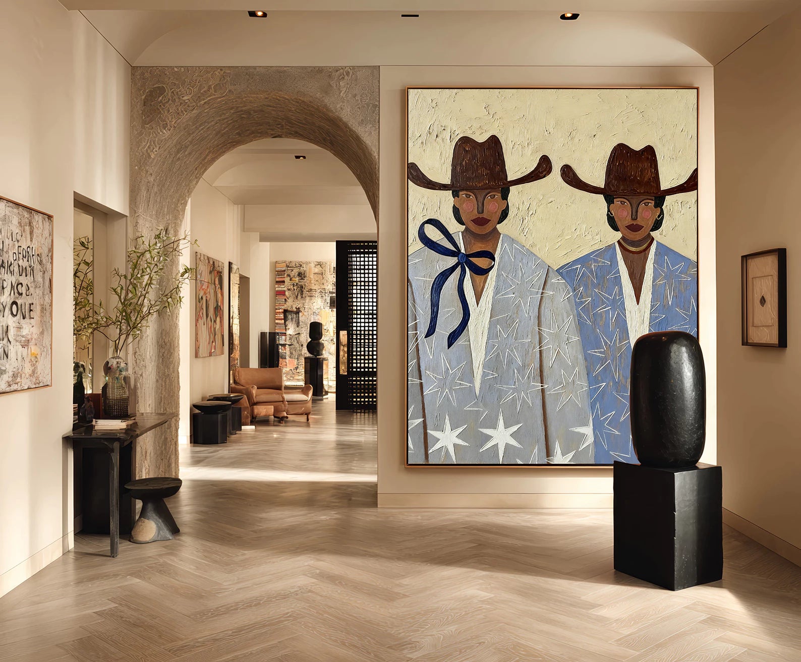Boho Star Cowgirls Portrait Wall Art #AB569