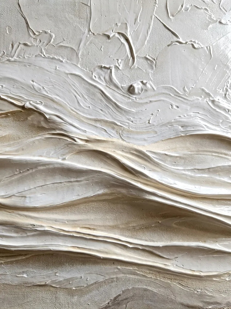 Neutral Textured Wall Art for Living Room, Beige Wabi Sabi Abstract Painting #8OA8766G