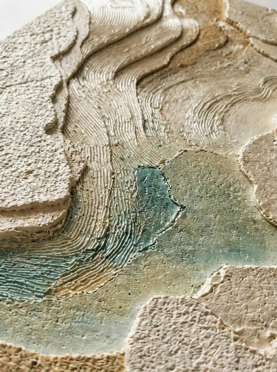 Beige & Sage Textured Wall Art for Living Room, Organic Wabi Sabi Abstract Painting #AA8J7O43