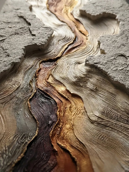 Beige & Rust Textured Wall Art for Living Room, Organic Wabi Sabi Abstract Painting #S8IVN8V4