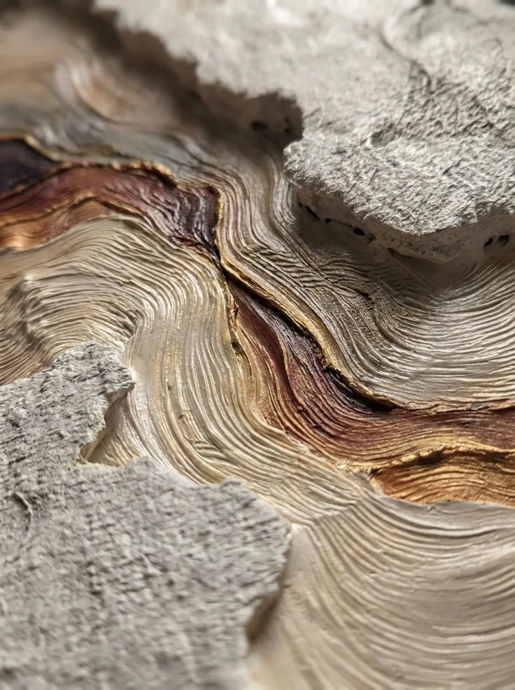 Beige & Rust Textured Wall Art for Living Room, Organic Wabi Sabi Abstract Painting #S8IVN8V4