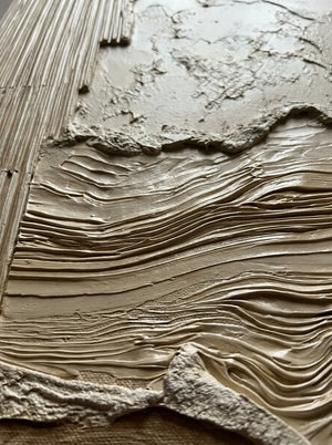 Beige Textured Wall Art for Entryway, Organic Wabi Sabi Abstract Painting #H1EAKTNS