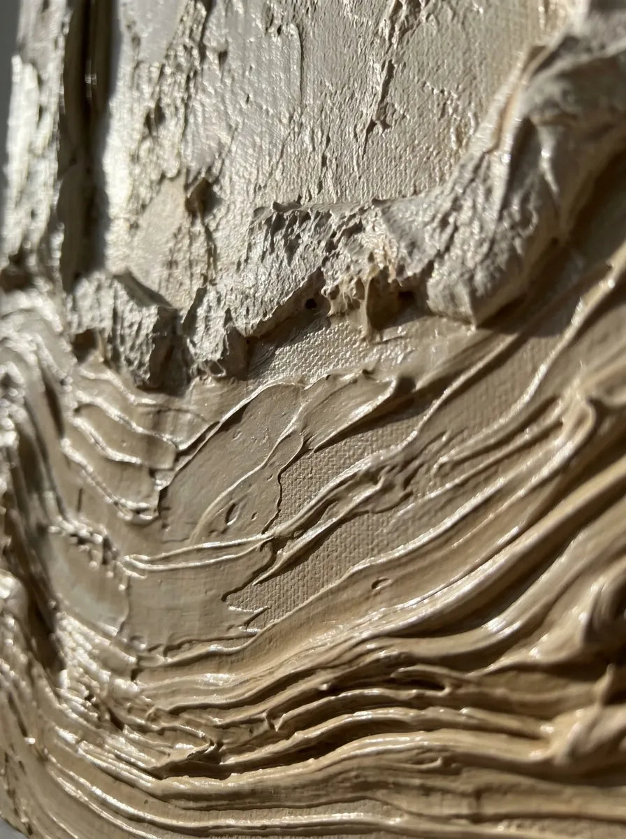Beige Textured Wall Art for Entryway, Organic Wabi Sabi Abstract Painting #H1EAKTNS