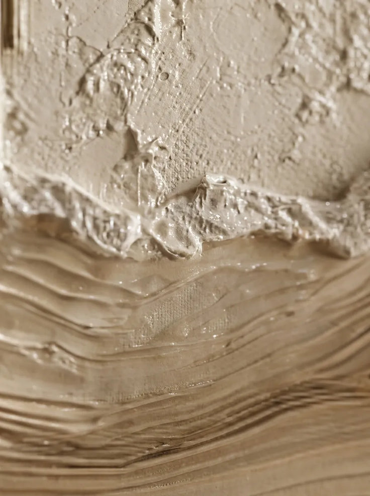 Beige Textured Wall Art for Entryway, Organic Wabi Sabi Abstract Painting #H1EAKTNS