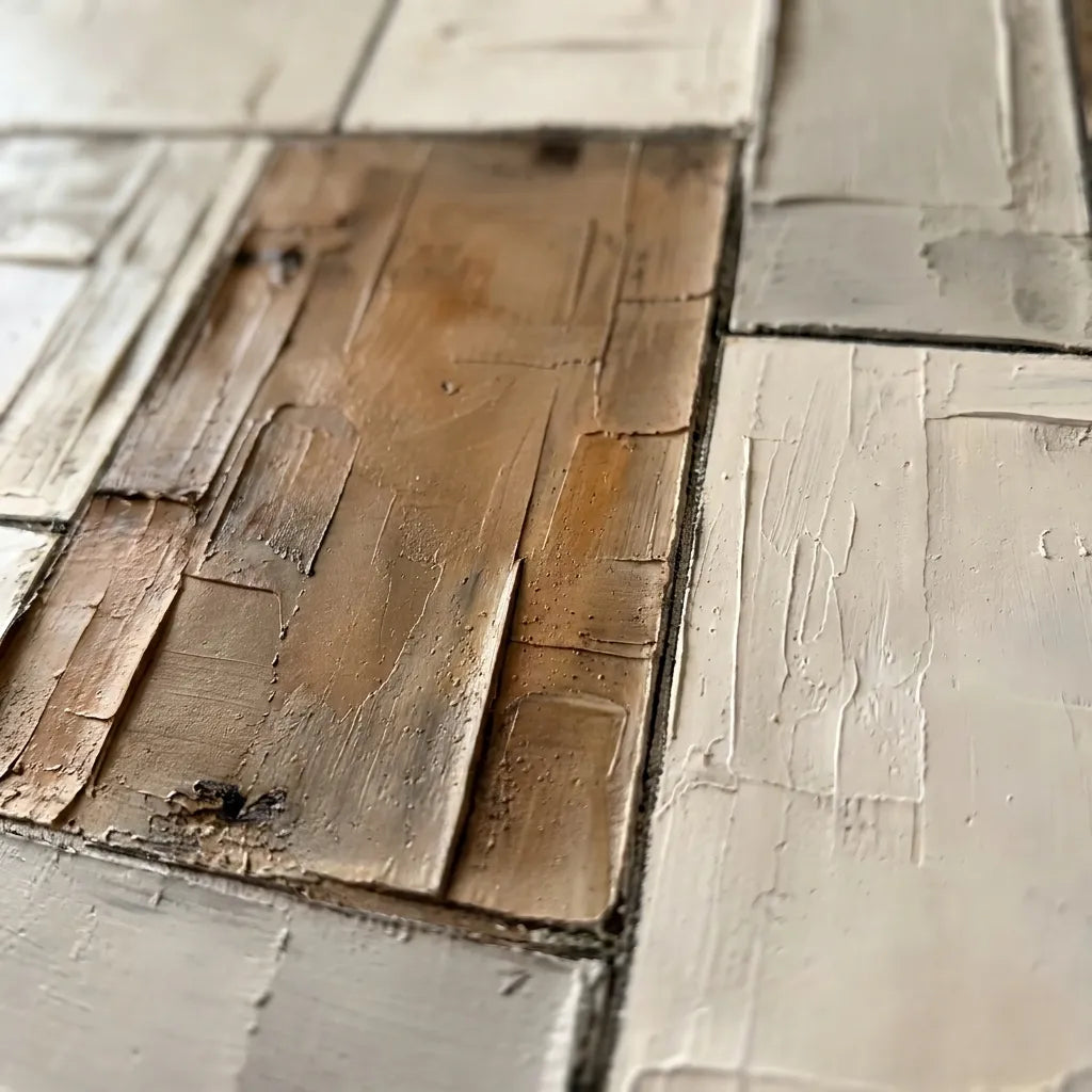 Quiet Architecture — Neutral Geometric Textured Wabi Sabi Abstract Painting #XAA4QKAD