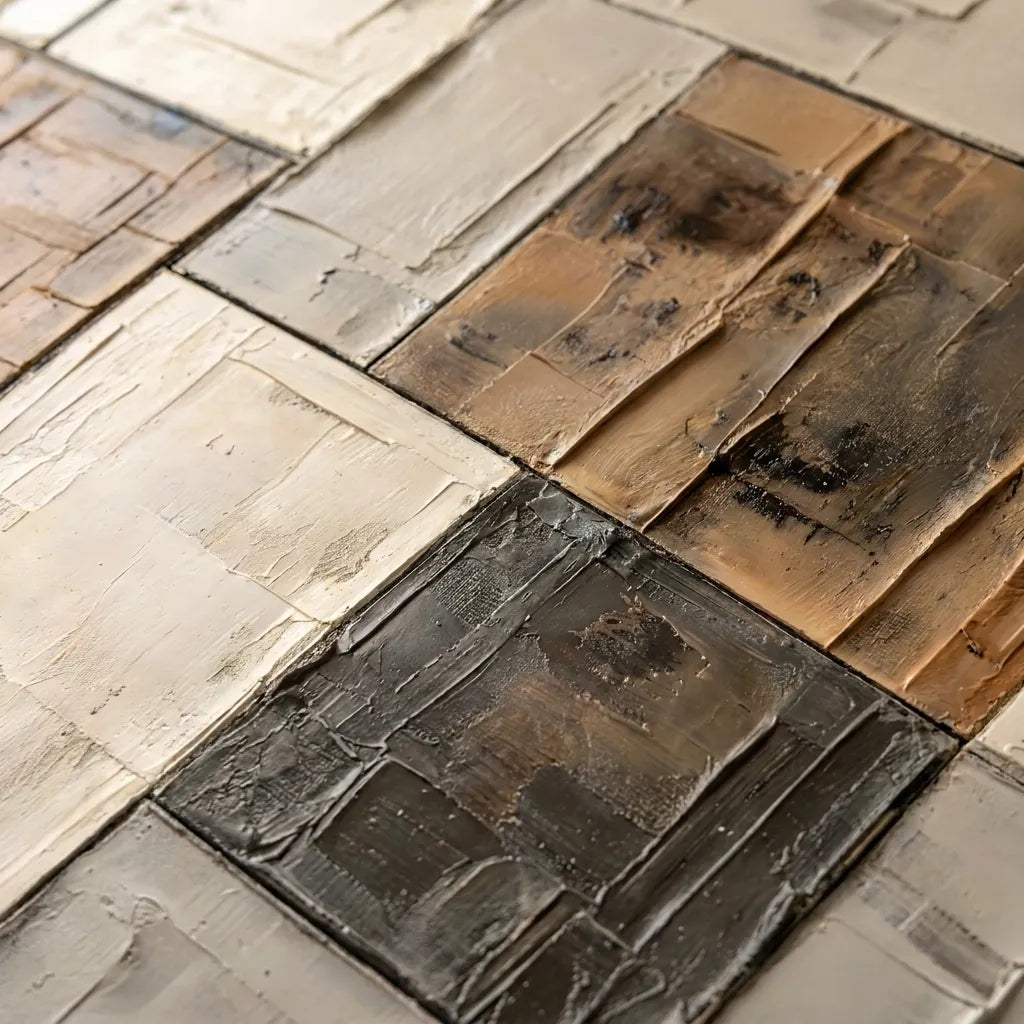 Quiet Architecture — Neutral Geometric Textured Wabi Sabi Abstract Painting #XAA4QKAD