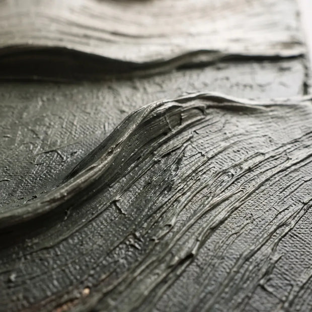 Warm Ivory and Sage Textured Mountain Wall Art for Living Room, Layered Abstract #95VWODD1
