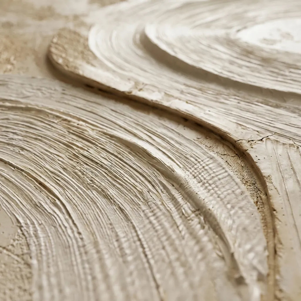 Warm Ivory Geometric Textured Wall Art for Living Room #ETYYEX1Q