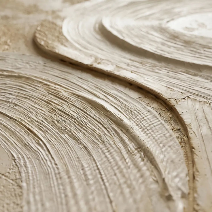 Warm Ivory Geometric Textured Wall Art for Living Room #ETYYEX1Q