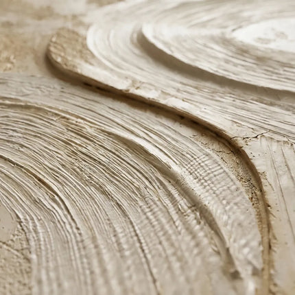 Warm Ivory Geometric Textured Wall Art for Living Room #ETYYEX1Q