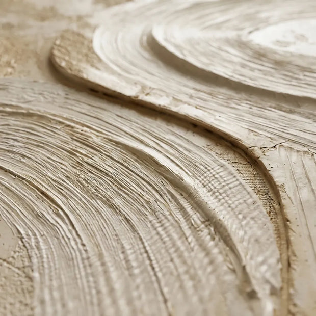 Warm Ivory Geometric Textured Wall Art for Living Room #ETYYEX1Q