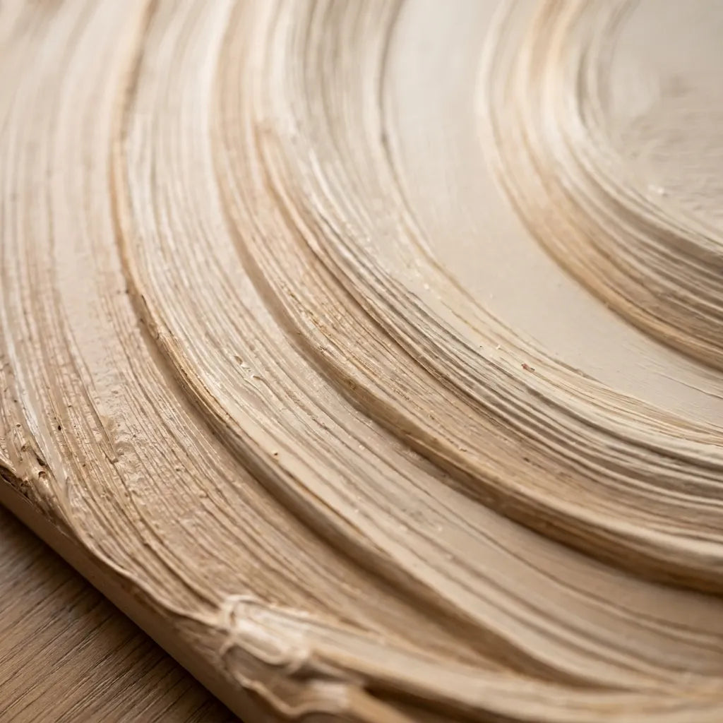 Ivory and Beige Textured Wave Art for Living Room #JXWSN4U0