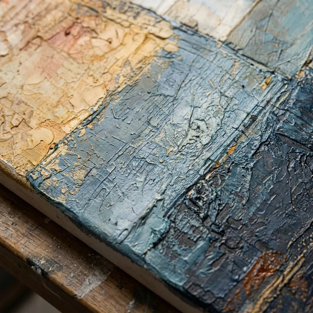 Ivory and Terracotta Textured Abstract Art for Living Room #2XPGRLKS