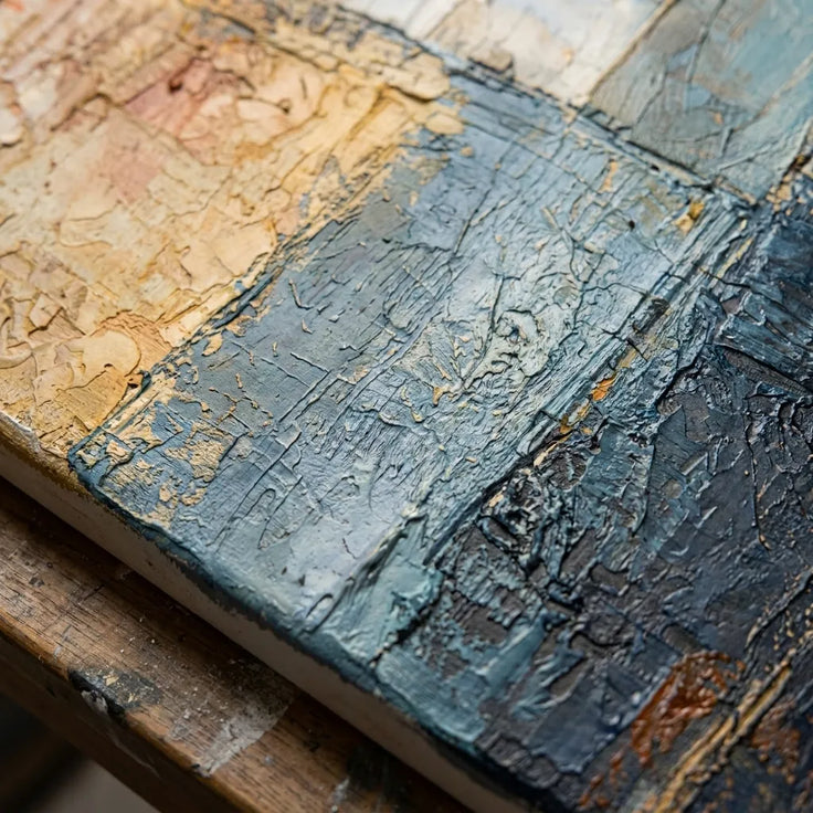 Ivory and Terracotta Textured Abstract Art for Living Room #2XPGRLKS