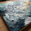 Icy Blue Textured Mountain Art for Living Room #U25G1V6Z