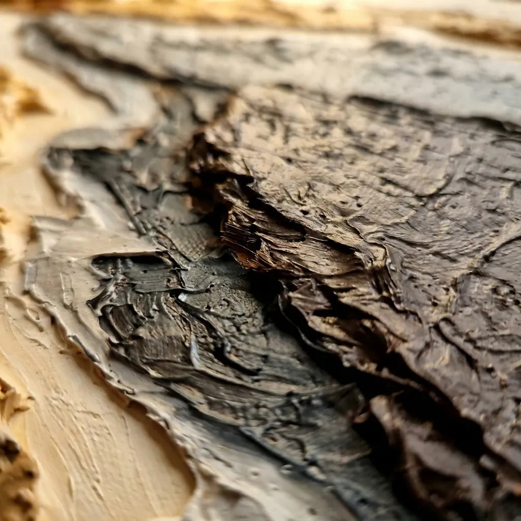 Warm Ochre Textured Abstract Wall Art for Living Room, Earth Tone Landscape #VI42F5UA