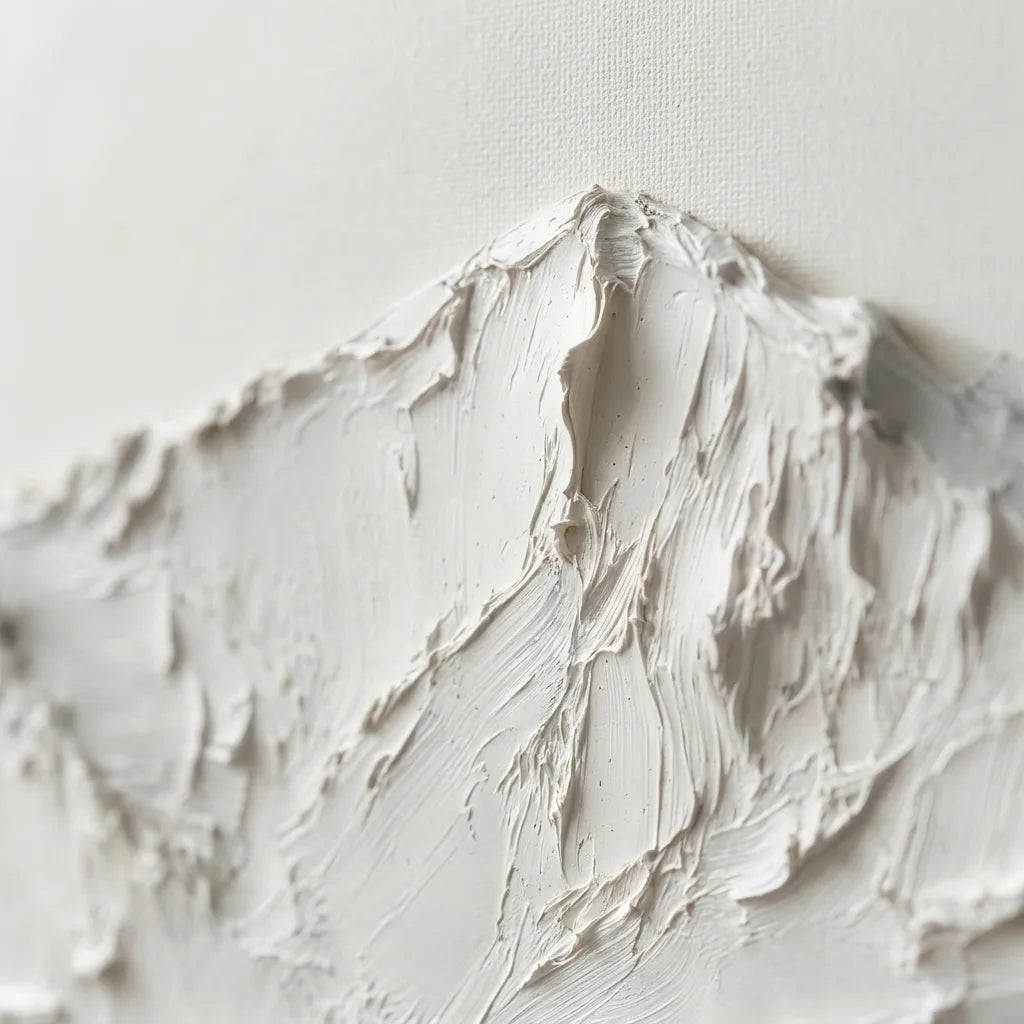 Neutral Ivory Textured Mountain Art for Living Room #2FBCO8LJ