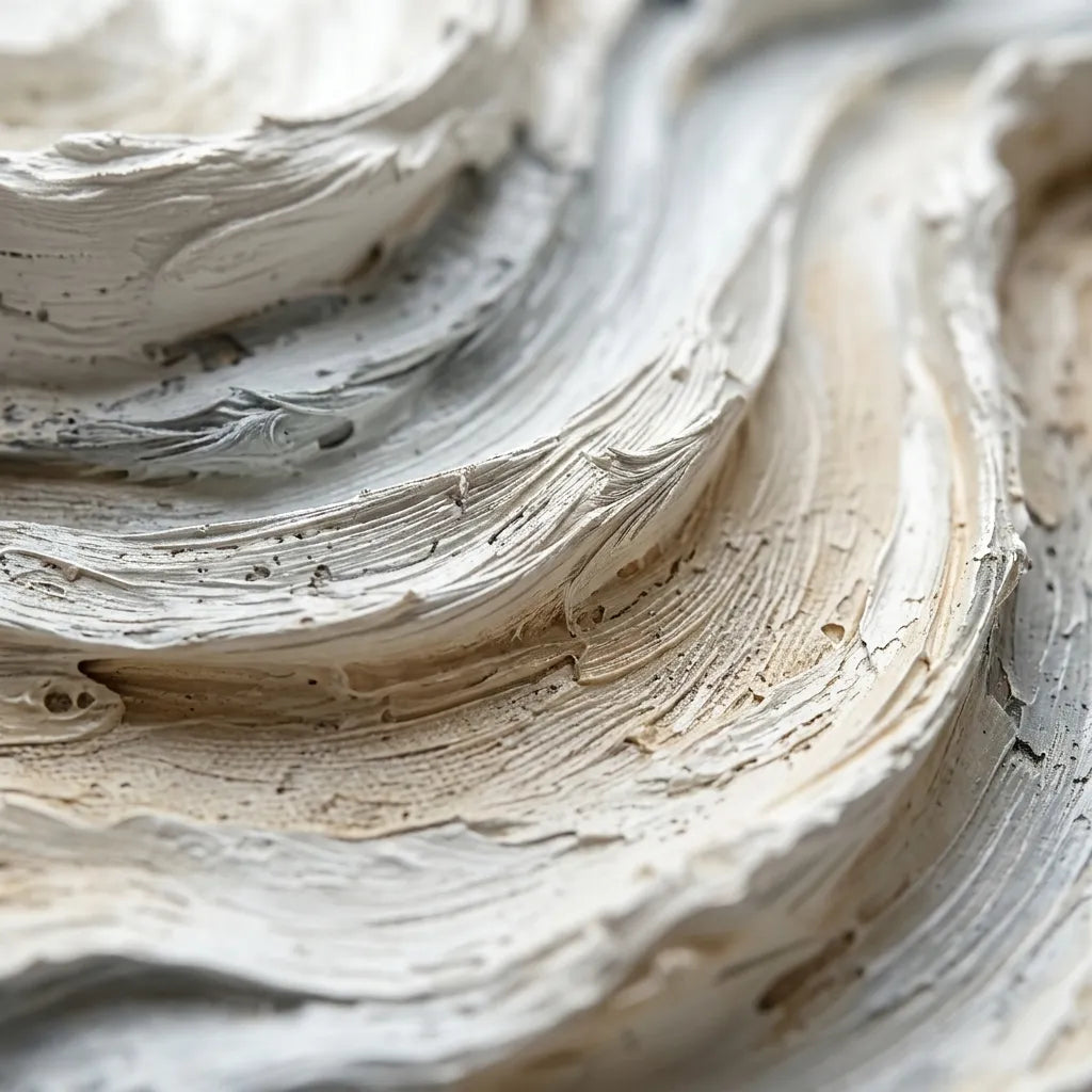 Neutral Textured Wall Art for Living Room, Beige Gray Wabi Sabi Abstract Painting #3VI3E17Q