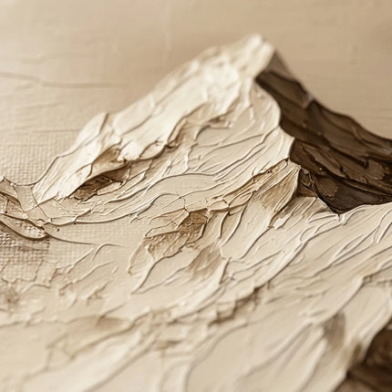 Neutral Beige Textured Mountain Art for Living Room #BKR3I78G