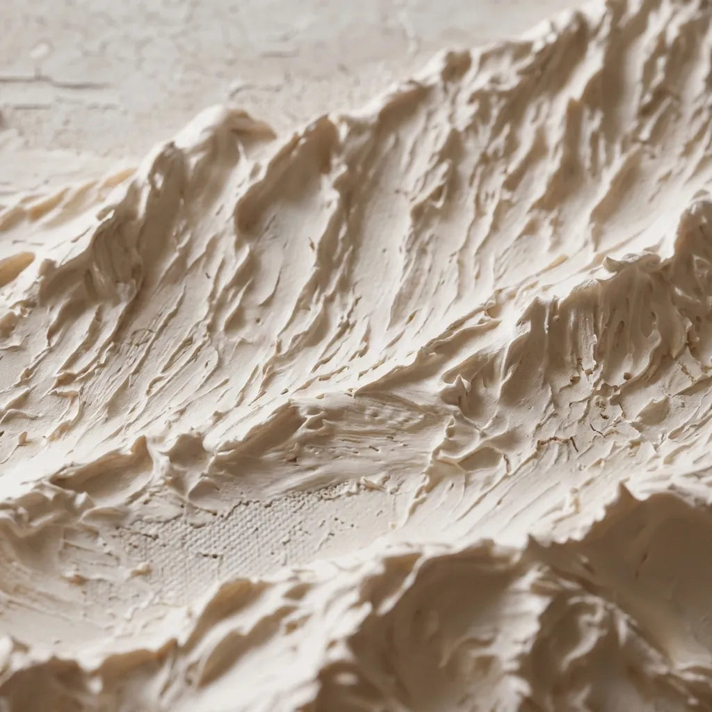 Neutral White Textured Mountain Art for Living Room #E4NYNKVD
