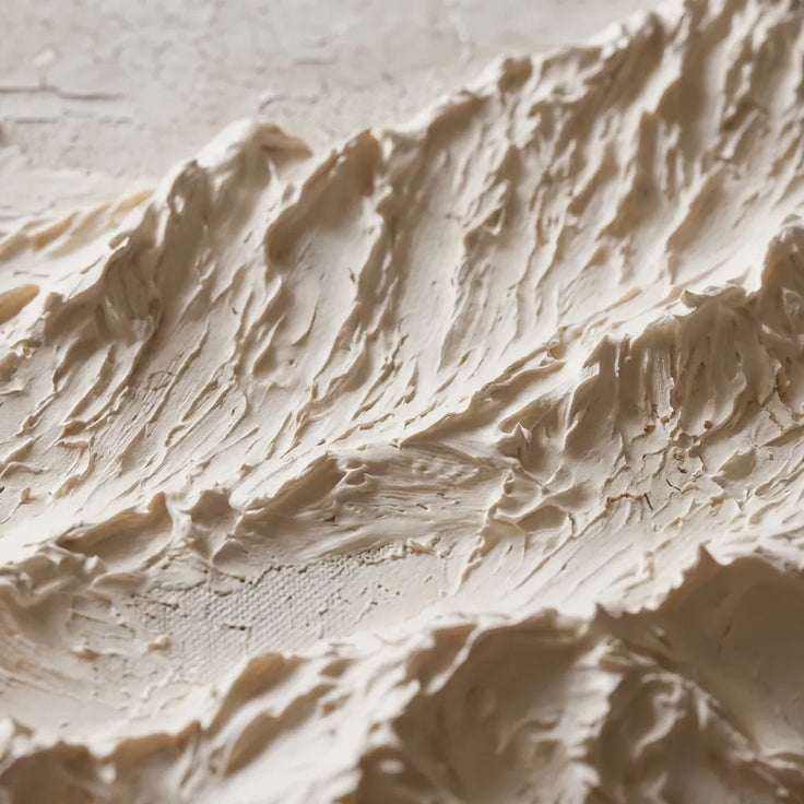 Neutral White Textured Mountain Art for Living Room #E4NYNKVD