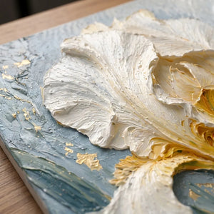 Monet-Inspired Ivory and Blue Floral Art for Living Room #52U8M01T