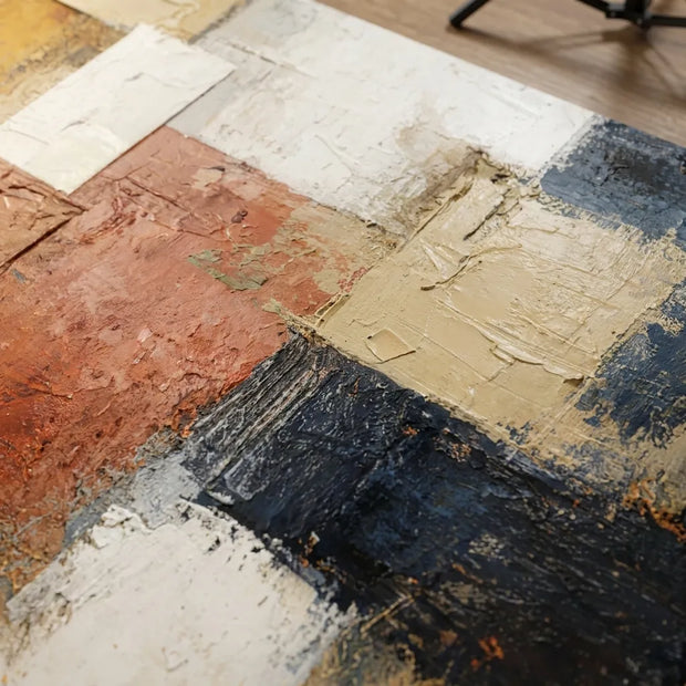 Ivory and Terracotta Textured Abstract Art for Living Room #2XPGRLKS