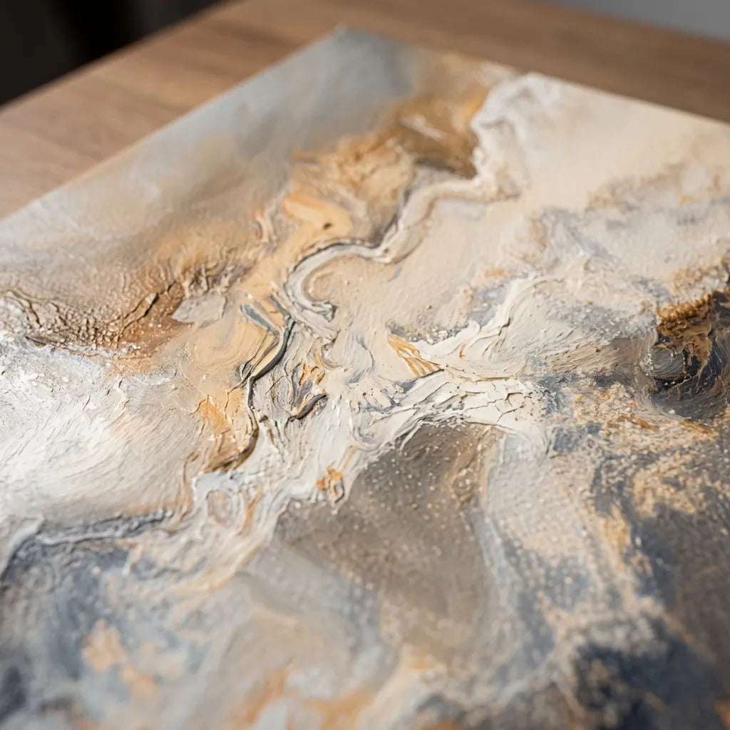 Beige and Charcoal Abstract Landscape Art for Living Room #57MZTE4P