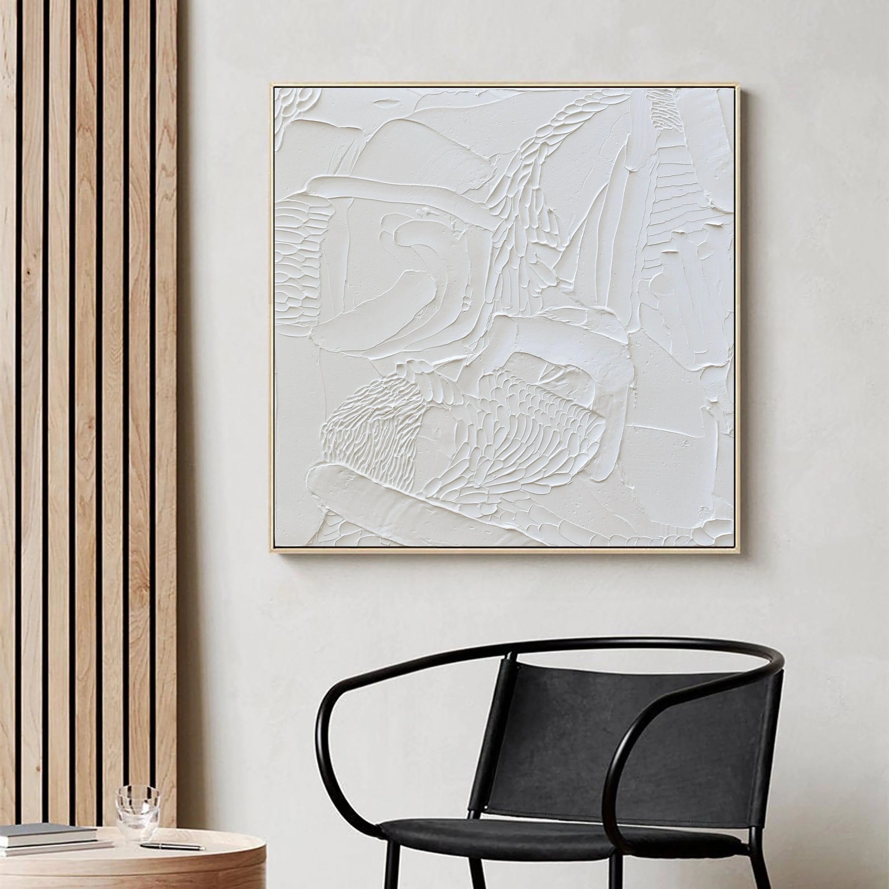 Minimalistic Plaster 3D Textured Painting Wall Artwork Large Canvas